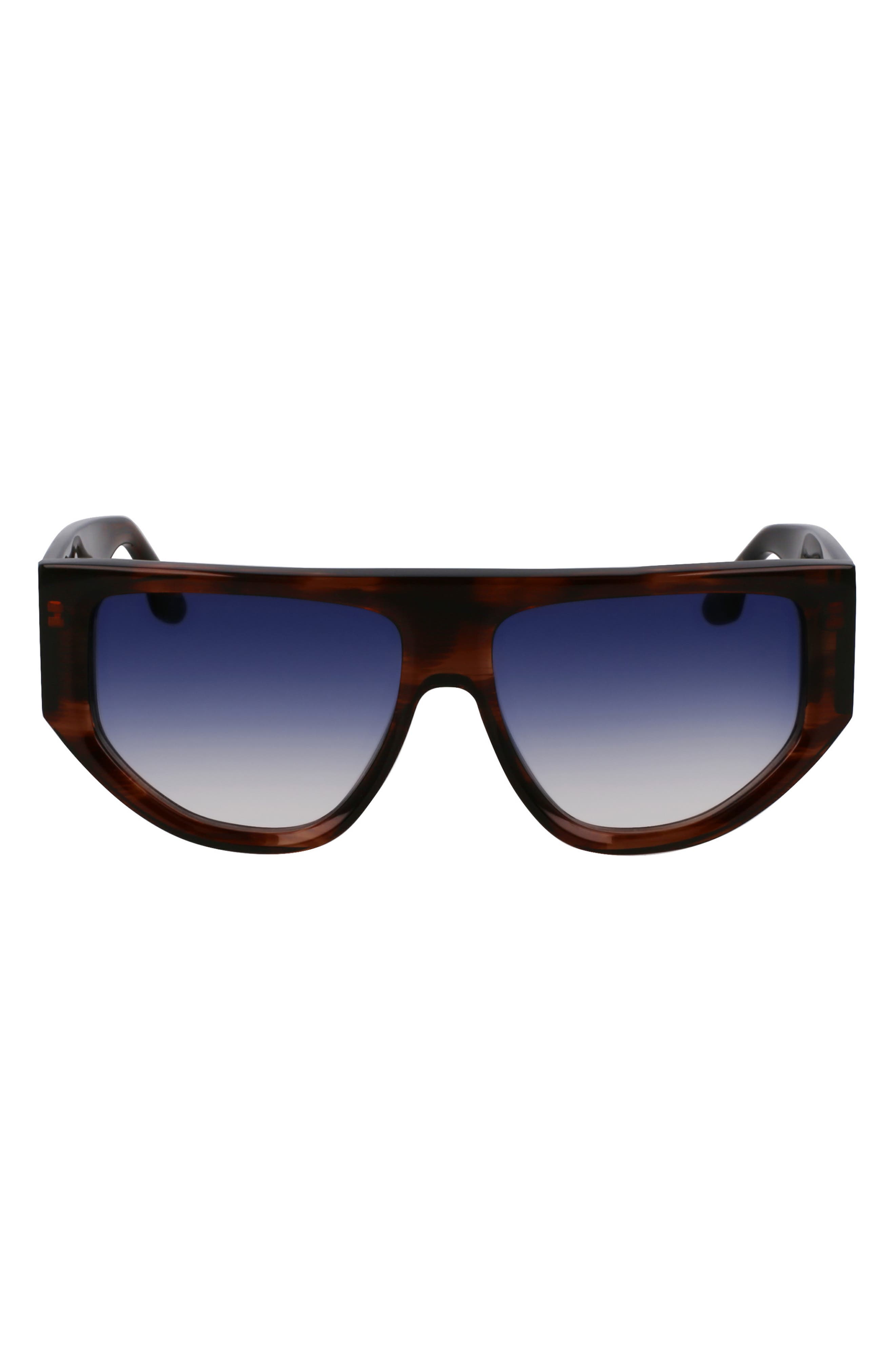 Victoria Beckham B-Buckle 55mm Modified Rectangular Sunglasses