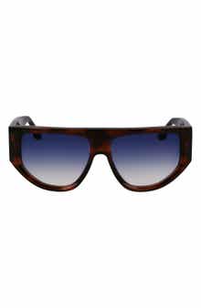 Victoria Beckham B-Buckle 55mm Modified Rectangular Sunglasses