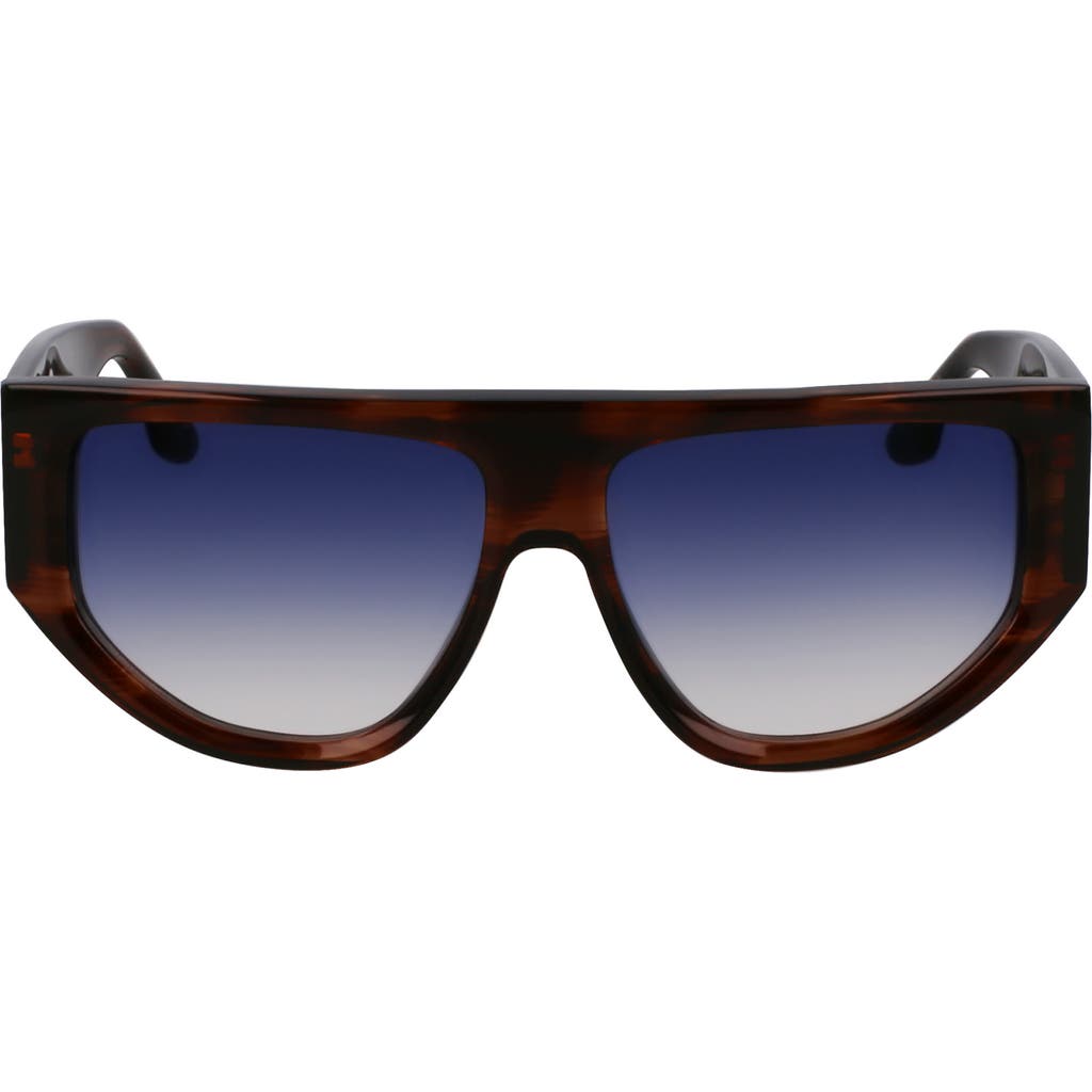 Victoria Beckham B-buckle 55mm Modified Rectangular Sunglasses In Brown