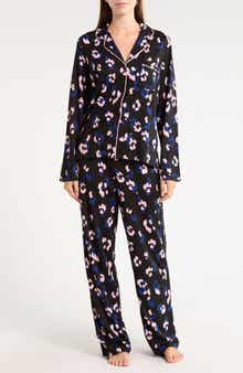 Notch Collar Top and Pants Pajama Set