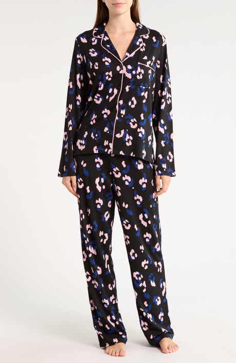 Notch Collar Top and Pants Pajama Set