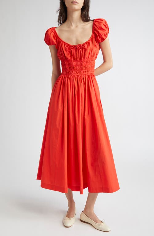 Doen Dôen Quinn Organic Cotton Poplin Maxi Dress In Red