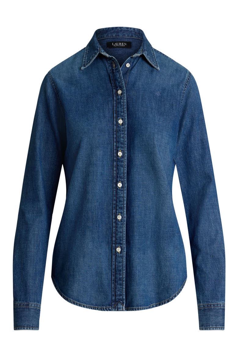 Classic Fit Denim Shirt, Alternate, color, BLUE