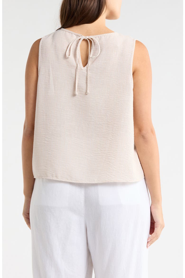 Stripe Sleeveless Cotton Top, Alternate, color, TAUPE