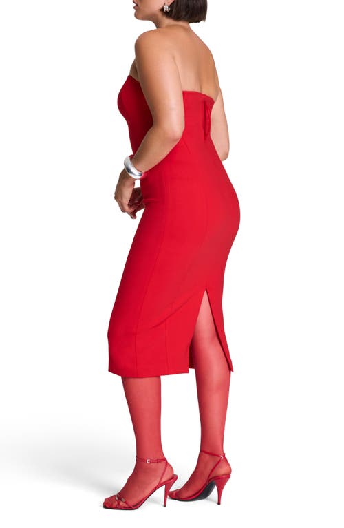 Spanx ® Strapless Ponte Midi Dress In Red