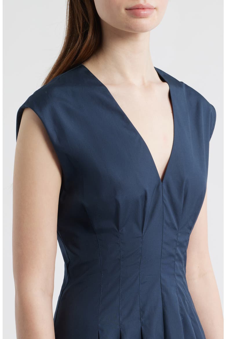 Ines Pleated Poplin Maxi Dress, Alternate, color, SALUTE