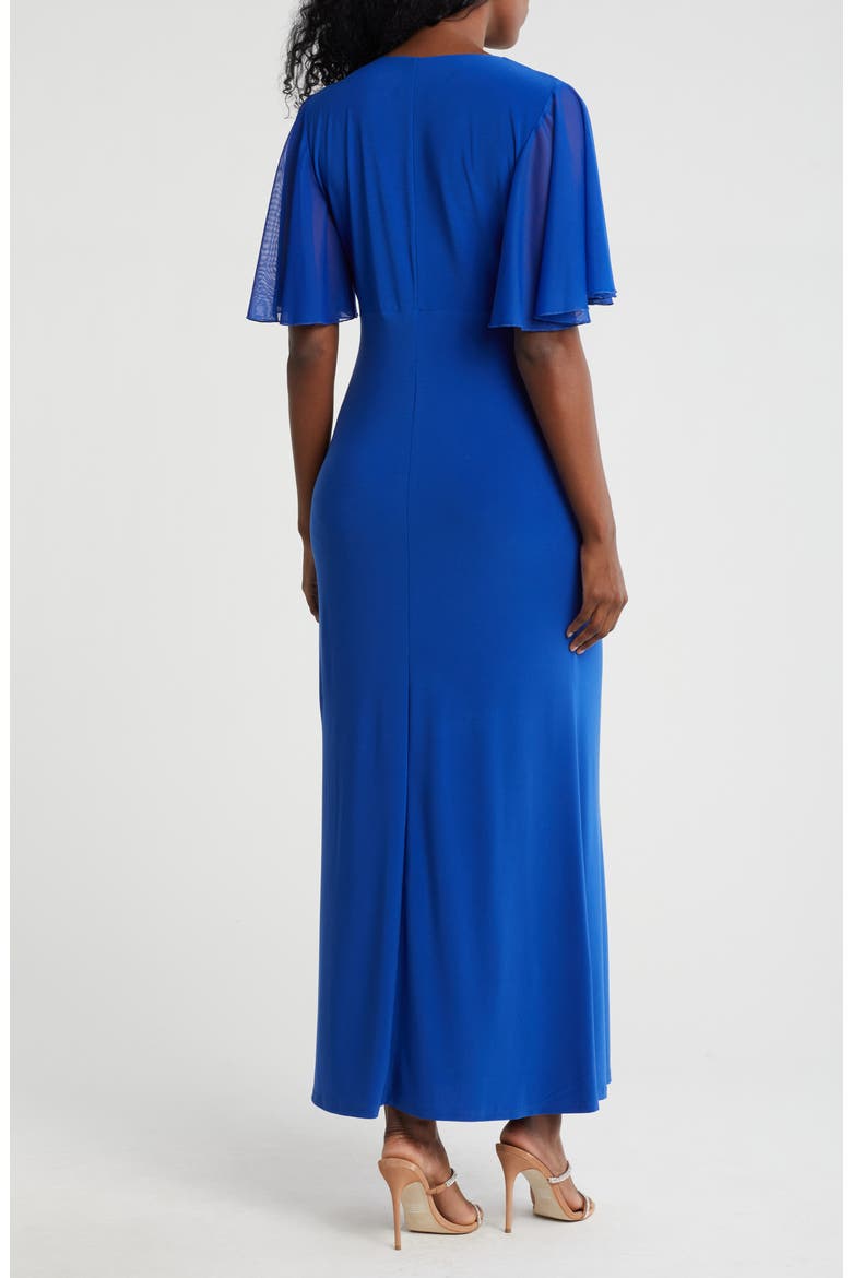 Flutter Sleeve Ruffle Maxi Dress, Alternate, color, ROYAL
