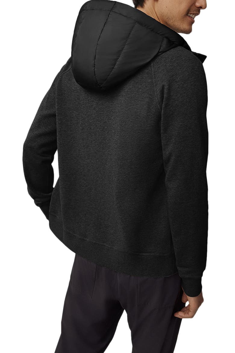 HyBridge Huron 675 Fill Power Hooded Down Sweatshirt Jacket, Alternate, color, BLACK