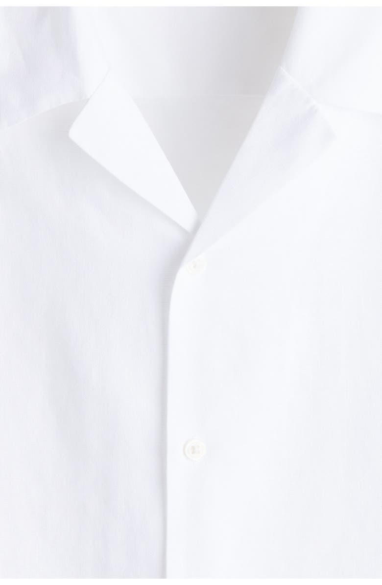 H&M Relaxed-fit linen-blend resort shirt, Alternate, color, White