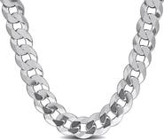 DELMAR Sterling Silver Bevel Curb Chain Necklace