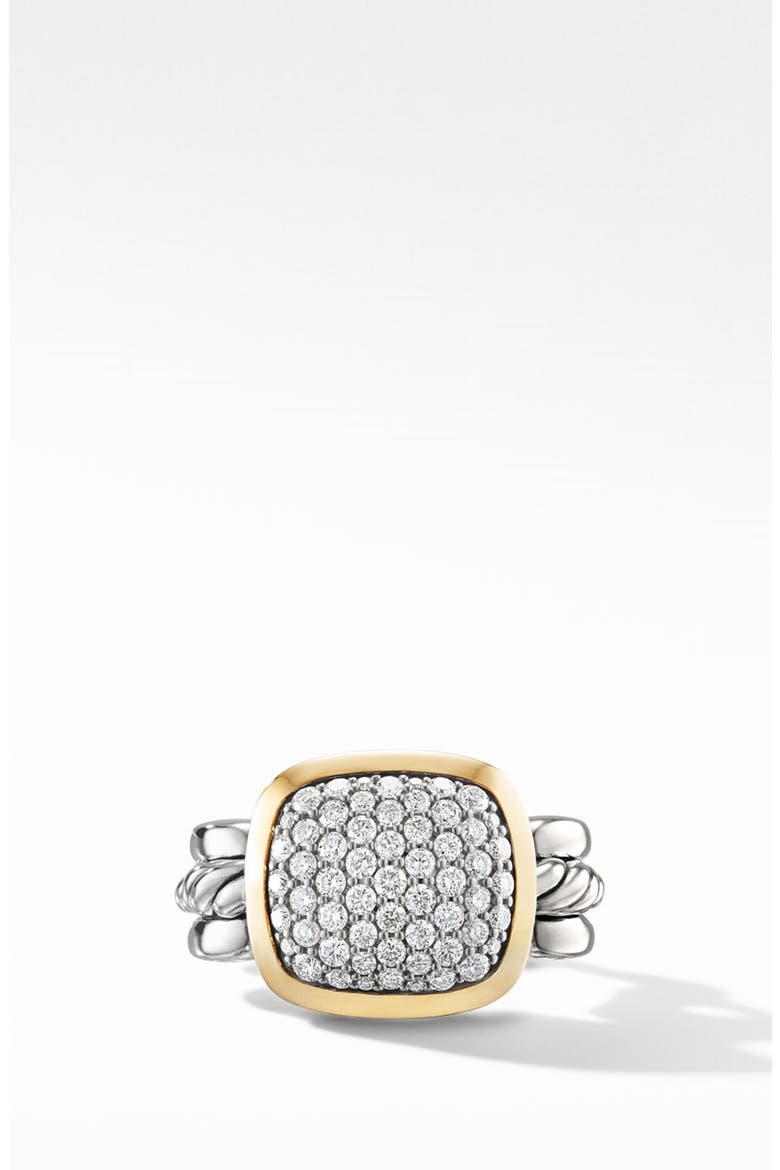 Wellesley Link Statement Ring with 18k Gold & Diamonds, Alternate, color, SILVER/ DIAMOND