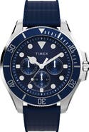 Timex® Harborside Coast Multifunction 43mm Synthetic Rubber Strap Watch