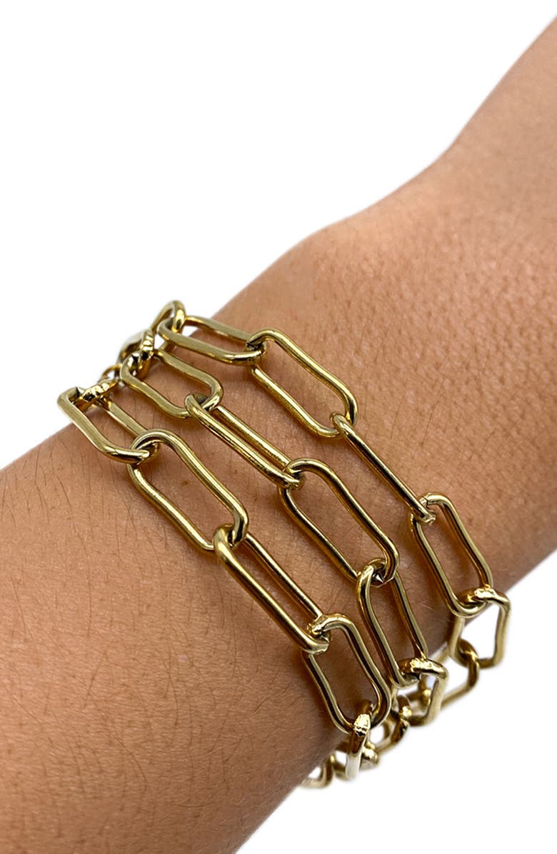 Adornia Paper Clip Chain Layered Bracelet, Alternate, color, 