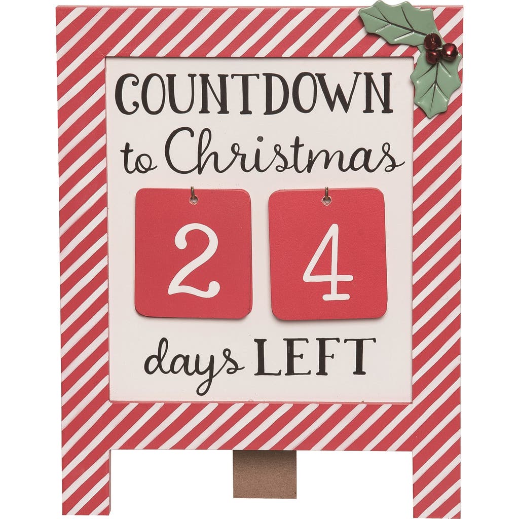 Transpac Multicolor Christmas Candy Stripe Advent Calendar Set Of 6