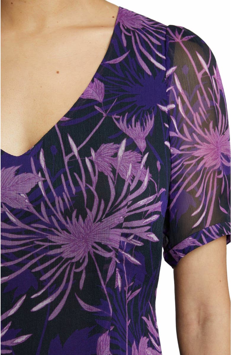 Santorelli Bianca Shift Dress in Floral Abstract Crinkled Georgette, Alternate, color, 