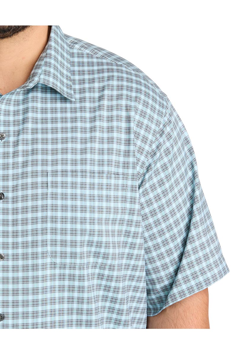 Synrgy by DXL Big & Tall Plaid Microfiber Sport Shirt V2, Alternate, color, Blue