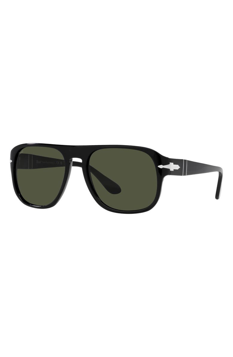 Persol 57mm Pillow Sunglasses, Alternate, color, Black