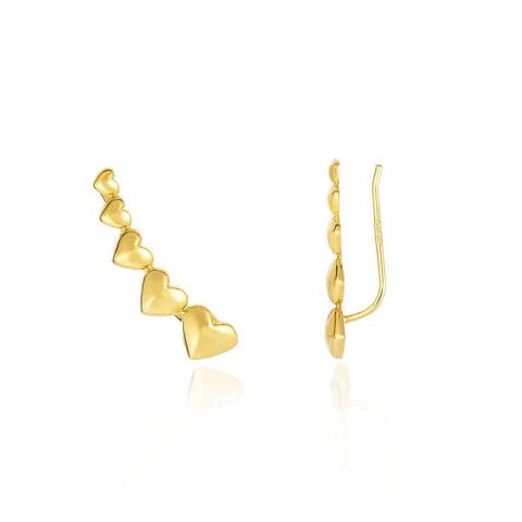 Heart Ear Climber Earrings