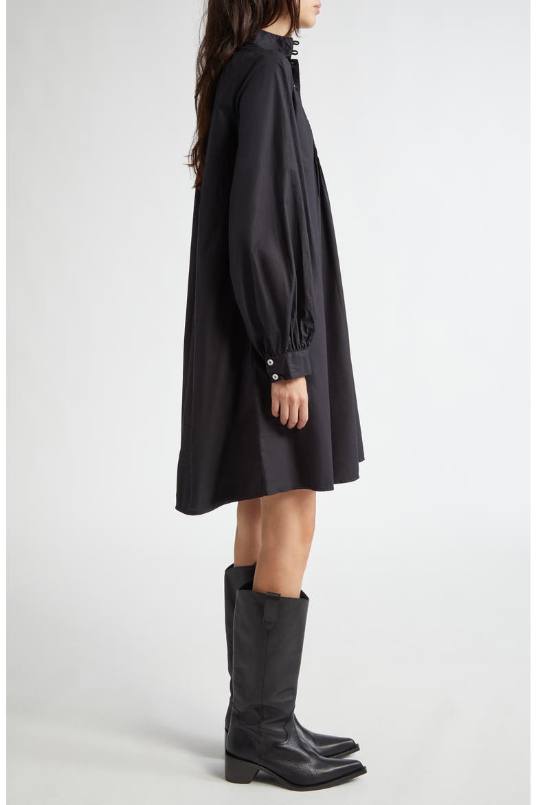 Bonnie Floral Long Sleeve Cotton Shirtdress, Alternate, color, BLACK POPLIN