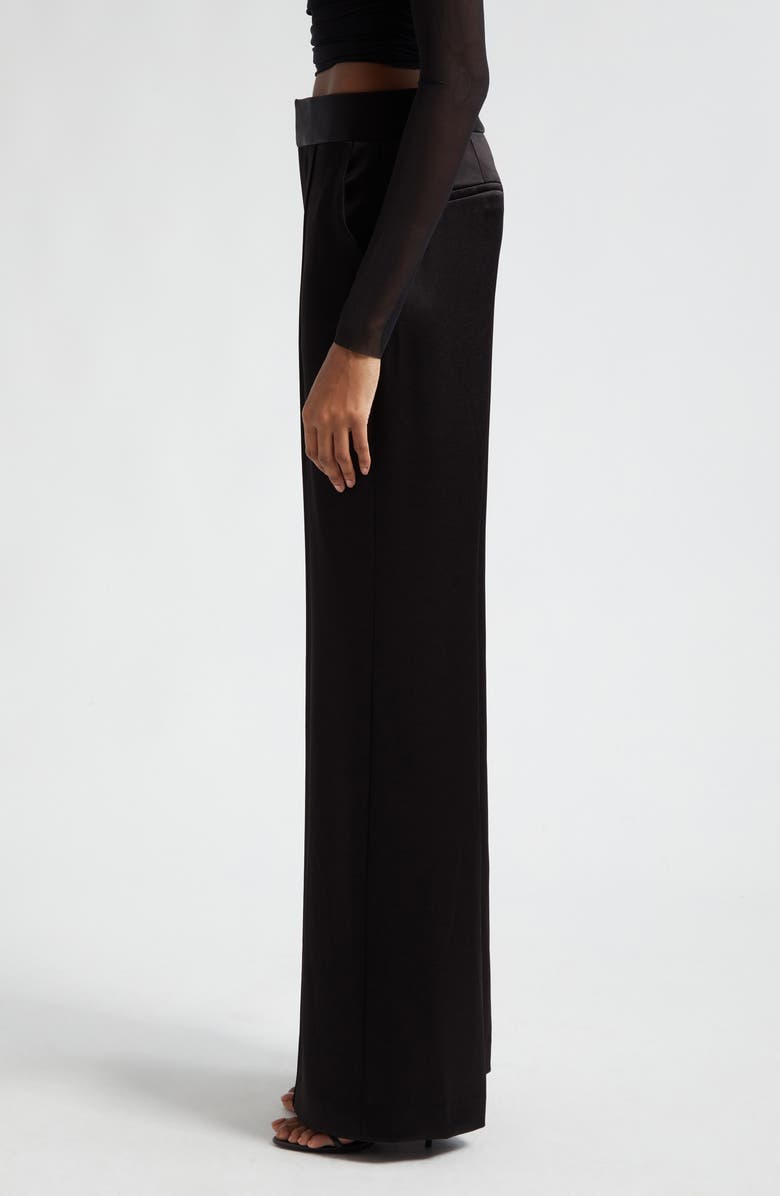 Alice + Olivia Dylan High Waist Wide Leg Pants, Alternate, color, Black