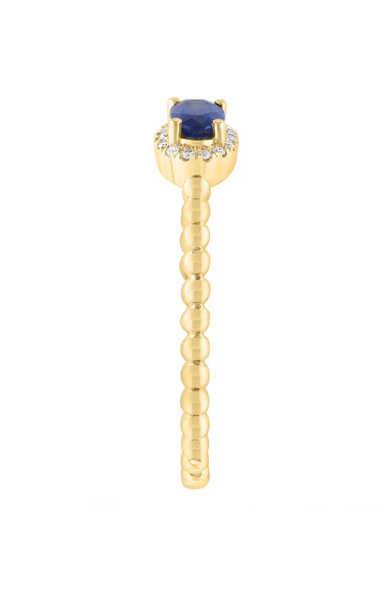 Oval Sapphire & Diamond Halo Ring, Alternate, color, BLUE