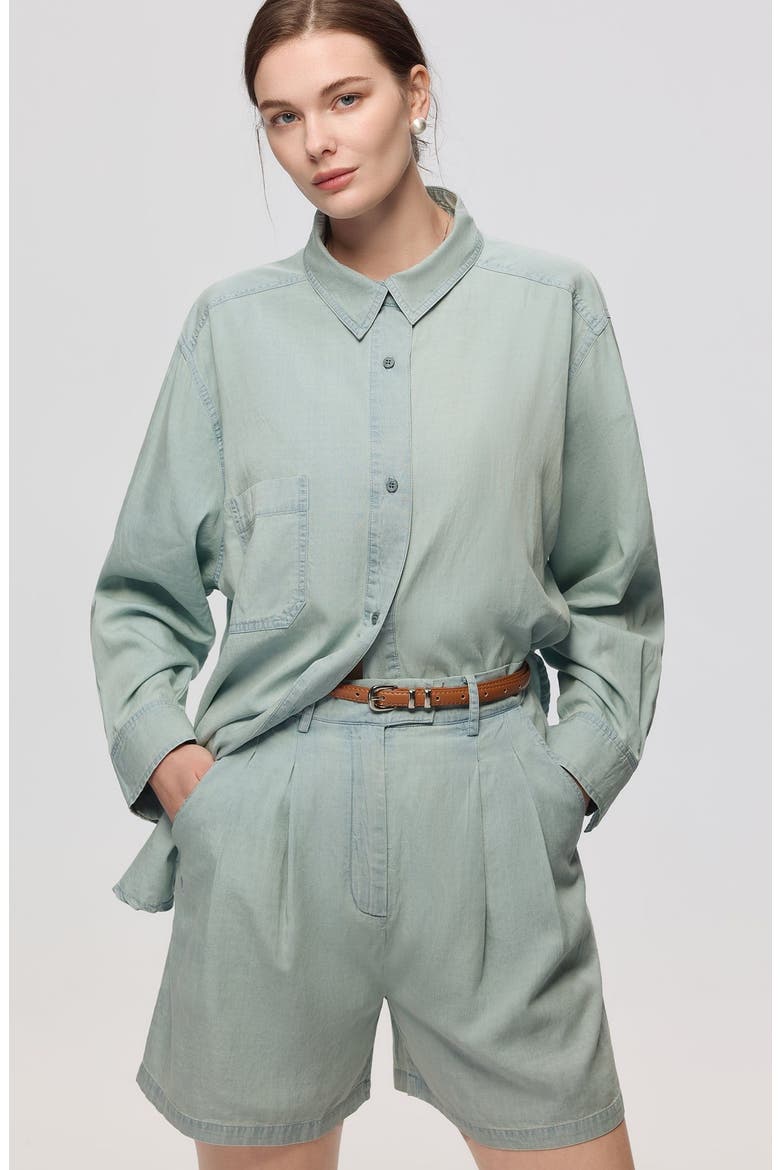 Lyricist Pleated Shorts, Alternate, color, Chambray Blue
