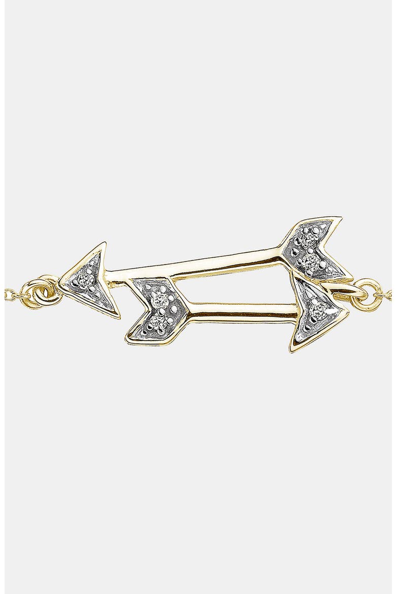 Double Arrow Bracelet, Alternate, color, YELLOW GOLD