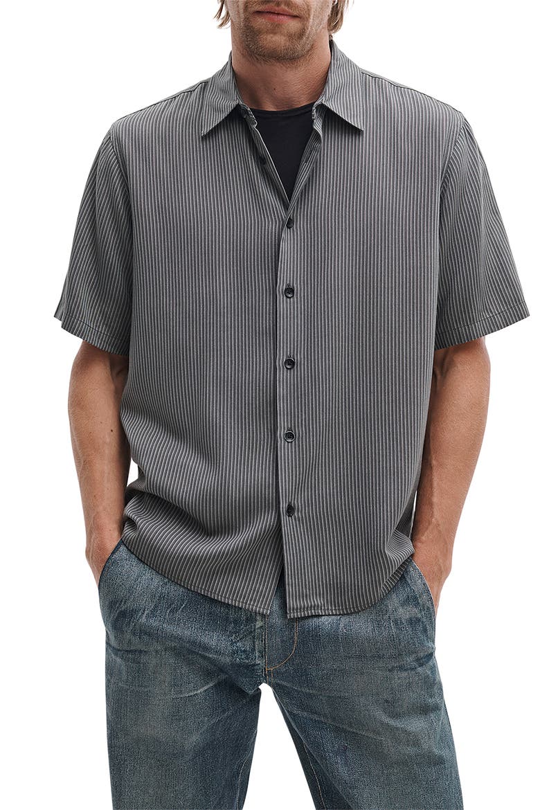 Dalton Jacquard Short Sleeve Button-Up Shirt, Main, color, CHARM
