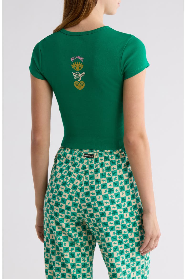 x Mami Wata OG Sun Crop Graphic T-Shirt, Alternate, color, EMERALD GREEN
