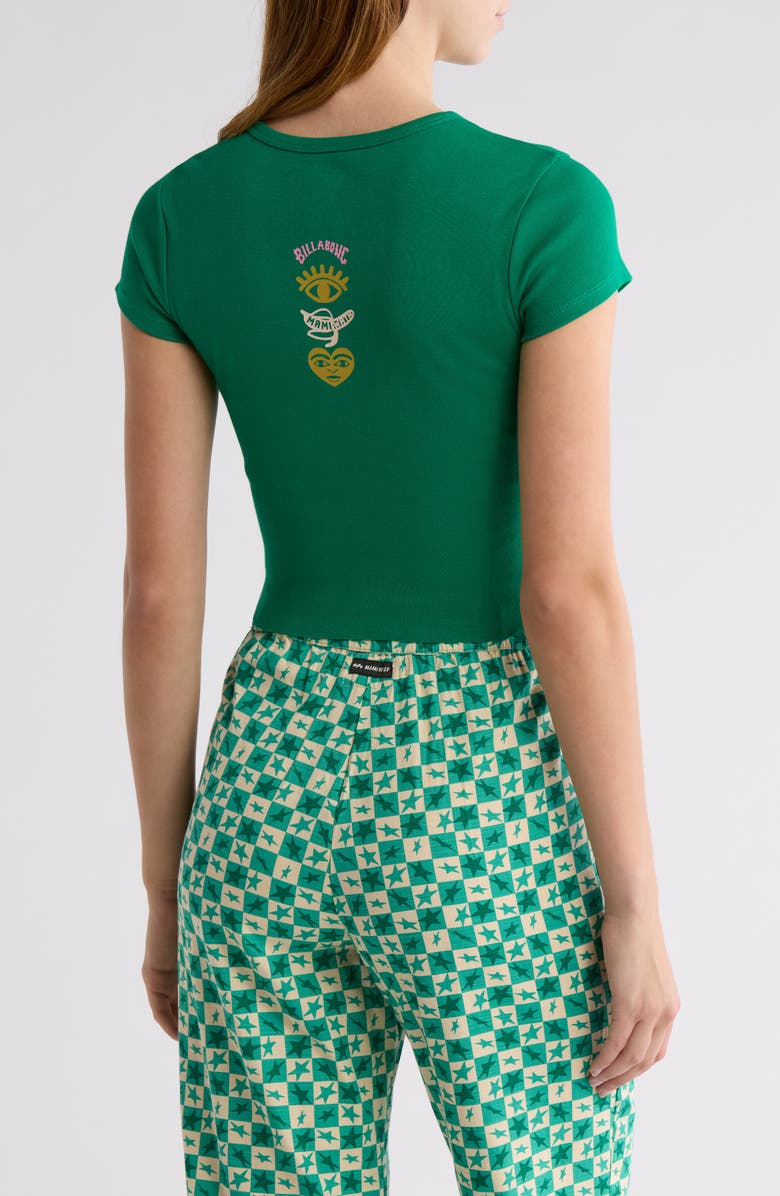 Billabong x Mami Wata OG Sun Crop Graphic T-Shirt, Alternate, color, Emerald Green