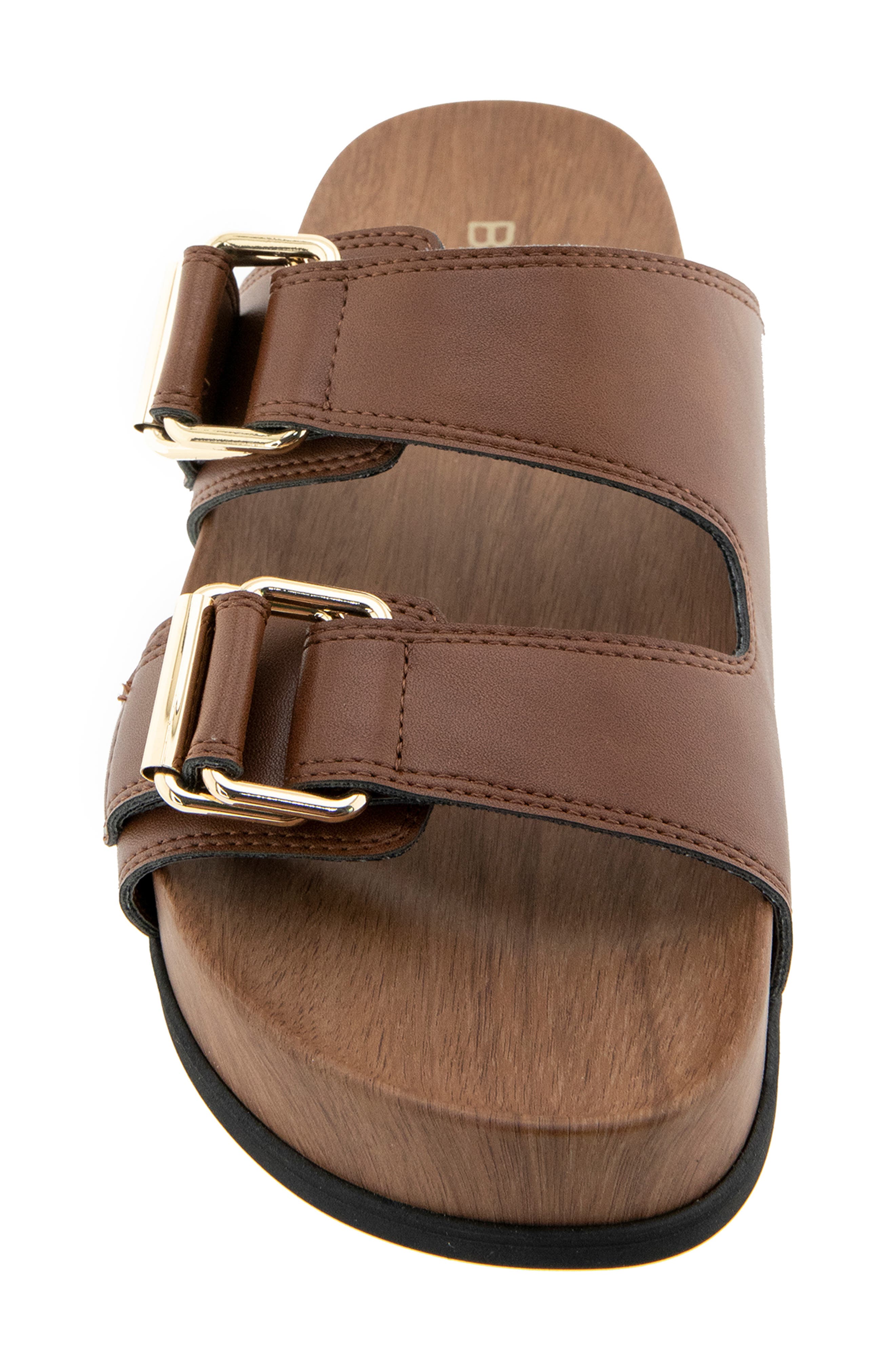 BCBG Sanzia Platform Slide Sandal, Alternate, color, Tobacco Brown