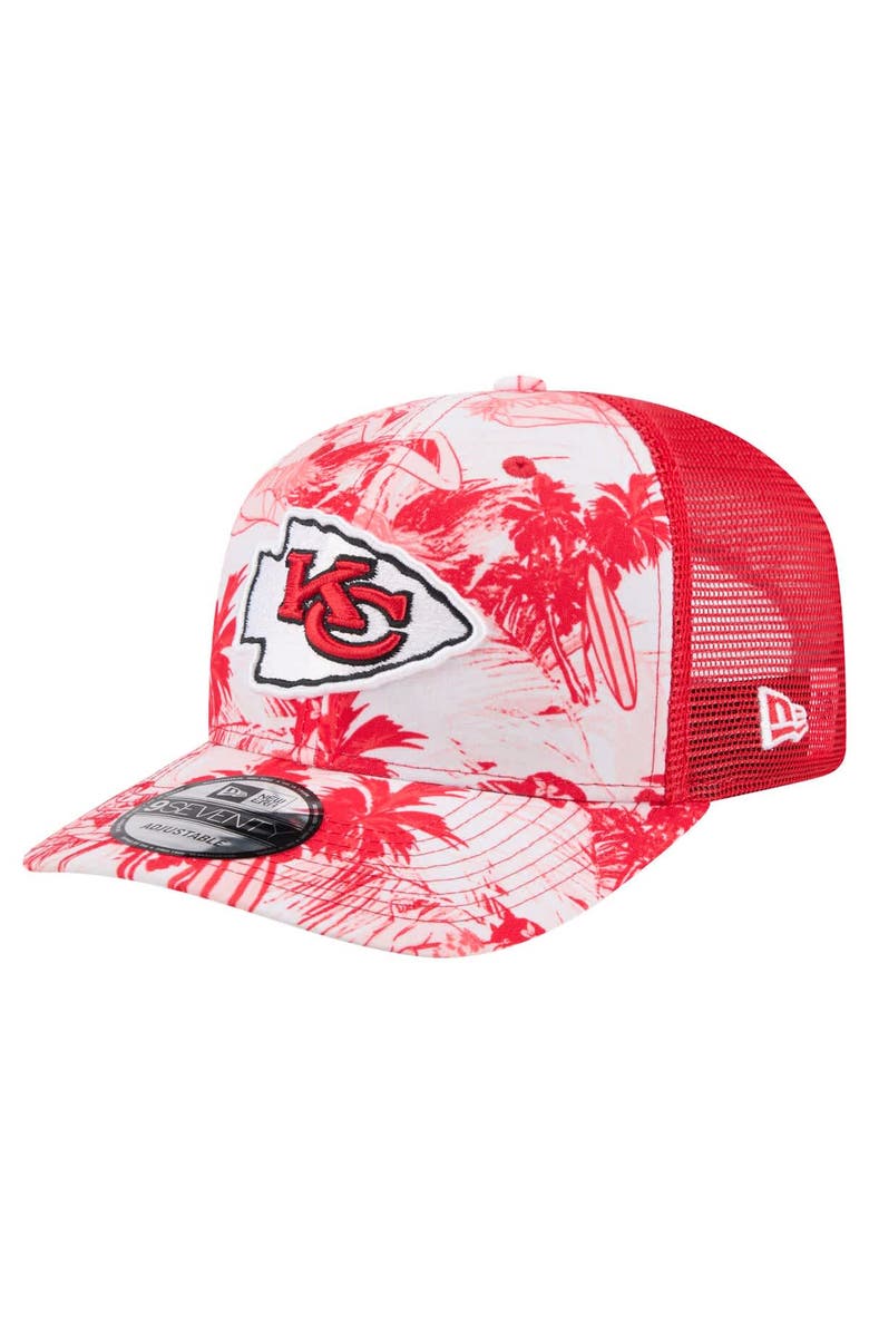 New Era Men's New Era  Red Kansas City Chiefs Hula Trucker 9SEVENTY Adjustable Hat, Main, color, 
