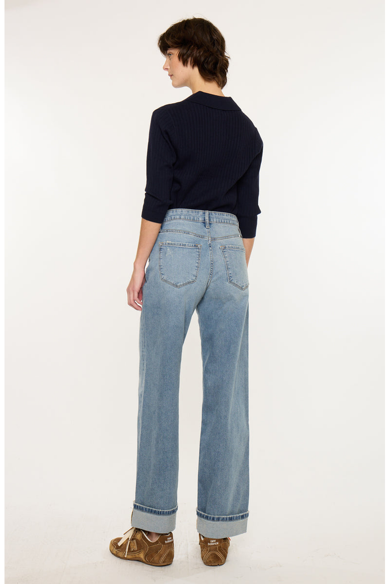 Bellen Essentials High Rise Wide Jeans, Alternate, color, Medium Wash