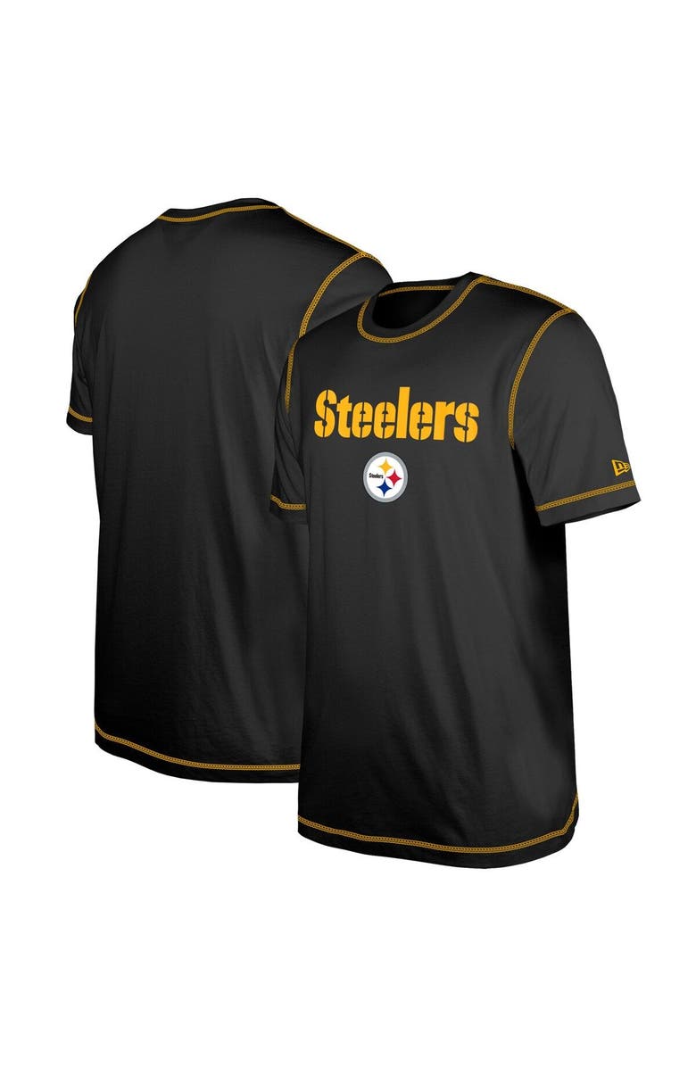 New Era Men's New Era  Black Pittsburgh Steelers Third Down Puff Print T-Shirt, Main, color, 