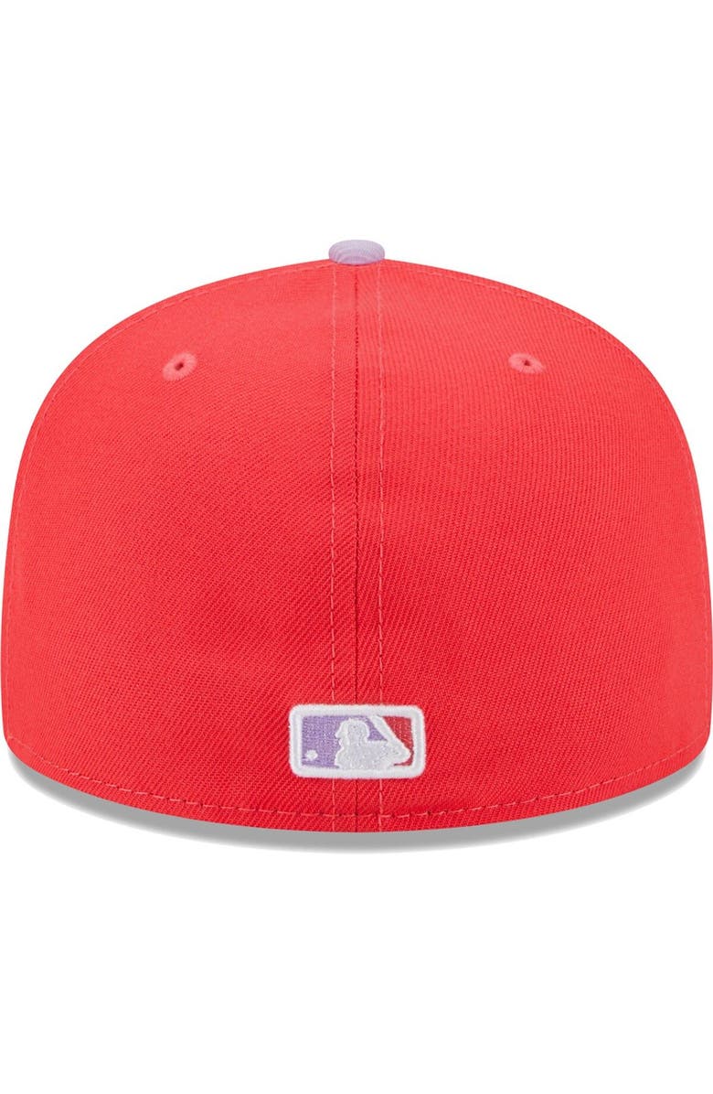 New Era Men's New Era Red/Lavender St. Louis Cardinals Spring Color Two-Tone 59FIFTY Fitted Hat, Alternate, color, 