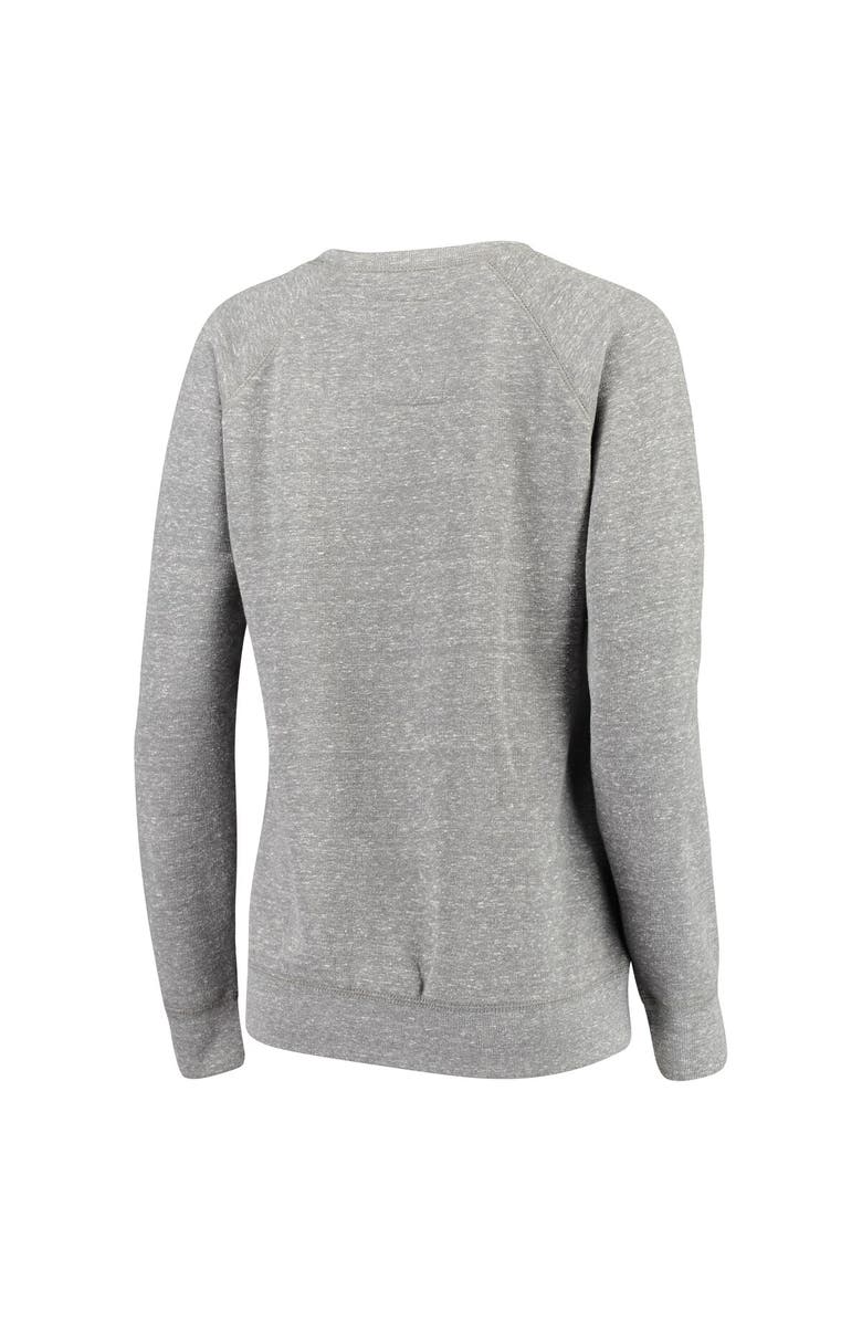 PRESSBOX Women's Pressbox Heathered Gray Tennessee Volunteers Big Team Logo Knobi Fleece Tri-Blend Crew Neck Sweatshirt, Alternate, color,