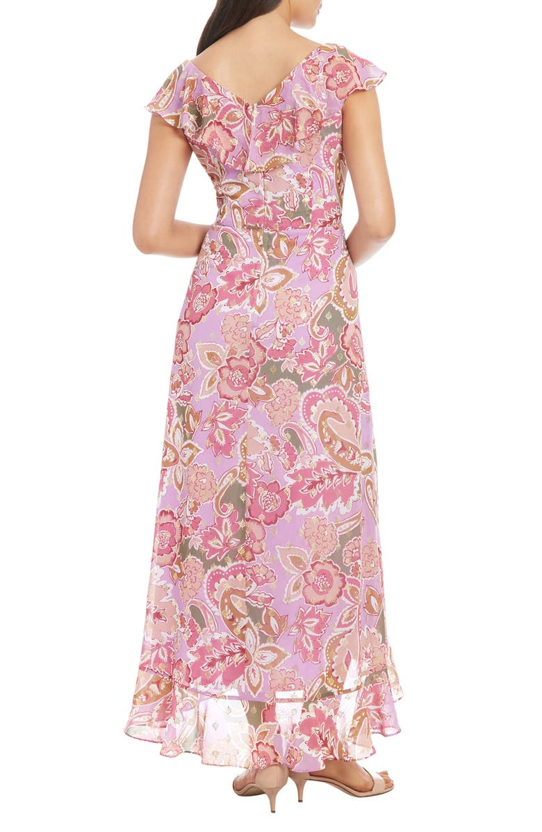 London Times Floral Paisley Ruffle Faux Wrap Maxi Dress | Nordstromrack