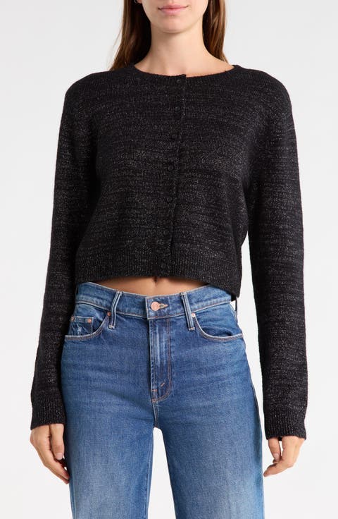 Metallic Crewneck Cardigan