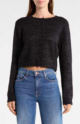 Metallic Crewneck Cardigan