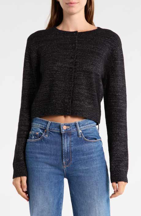 Metallic Crewneck Cardigan