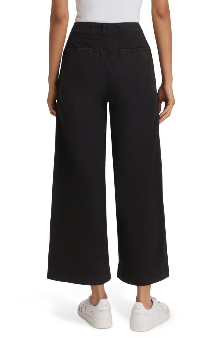 BOSS Orange Tahiana High Waist Wide Leg Pants, Alternate, color, Black