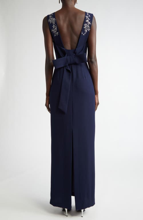 ST JOHN ST. JOHN COLLECTION SATIN BACK CREPE DRESS WITH BOW & SHAWL