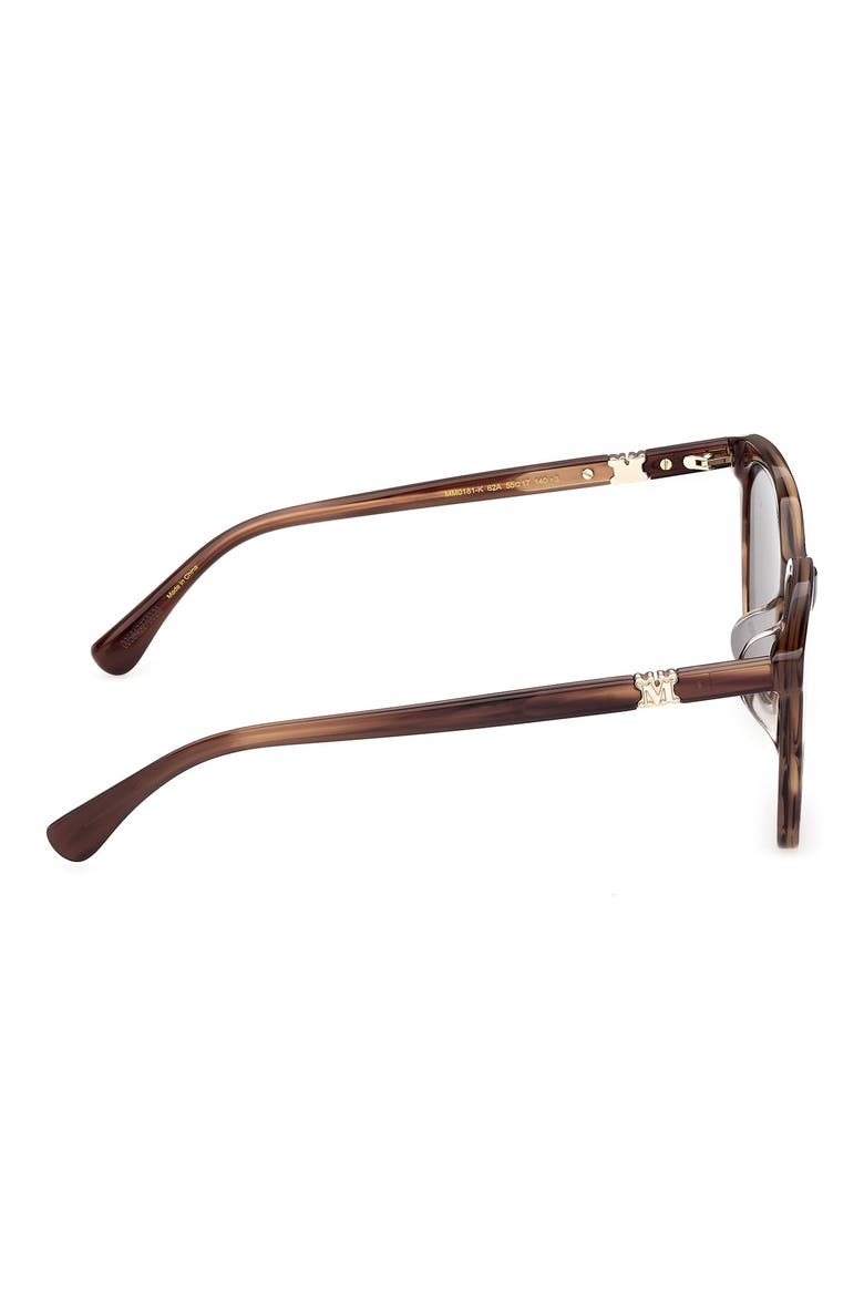 55mm Round Sunglasses, Alternate, color, BROWN HORN / SMOKE