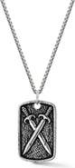 Yield of Men Sword Tag Pendant Necklace