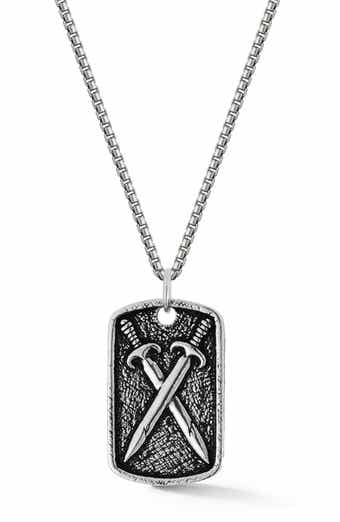 Yield of Men Sword Tag Pendant Necklace