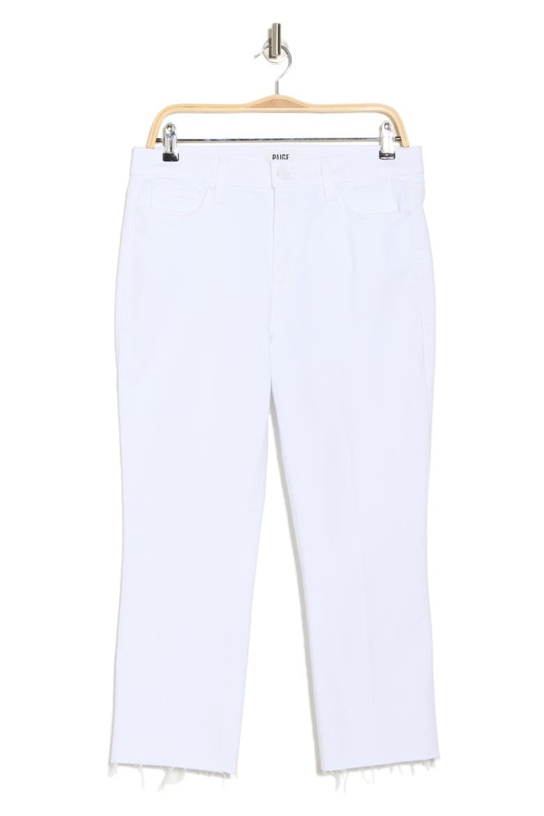 Cindy Raw Hem High Waist Crop Straight Leg Jeans, Main, color, CRISP WHITE