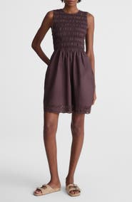 Madewell The Embroidered Melody Smocked Minidress