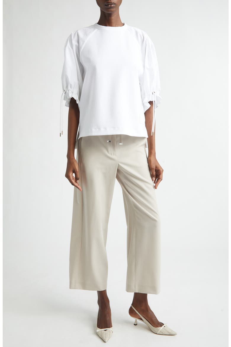 Argenta Drawstring Virgin Wool Ankle Pants, Alternate, color, NATURAL