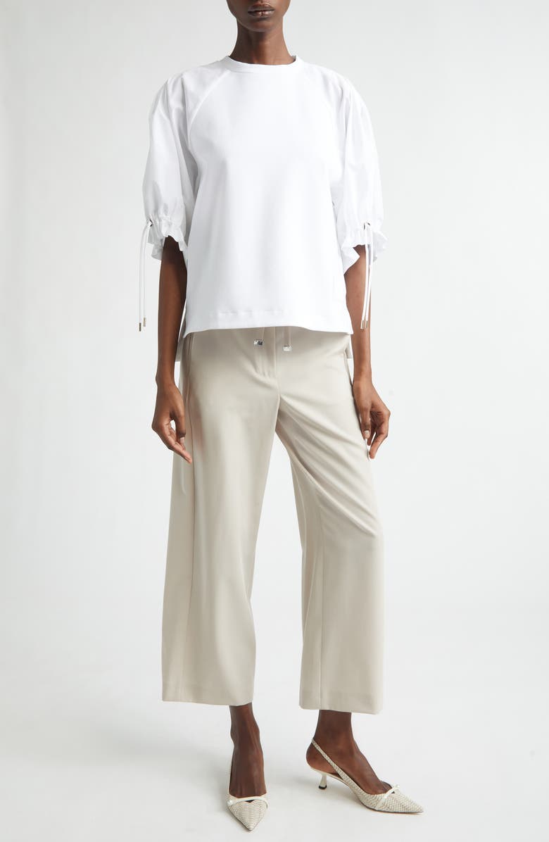 Max Mara West Poplin & Jersey Top, Alternate, color, Optical White