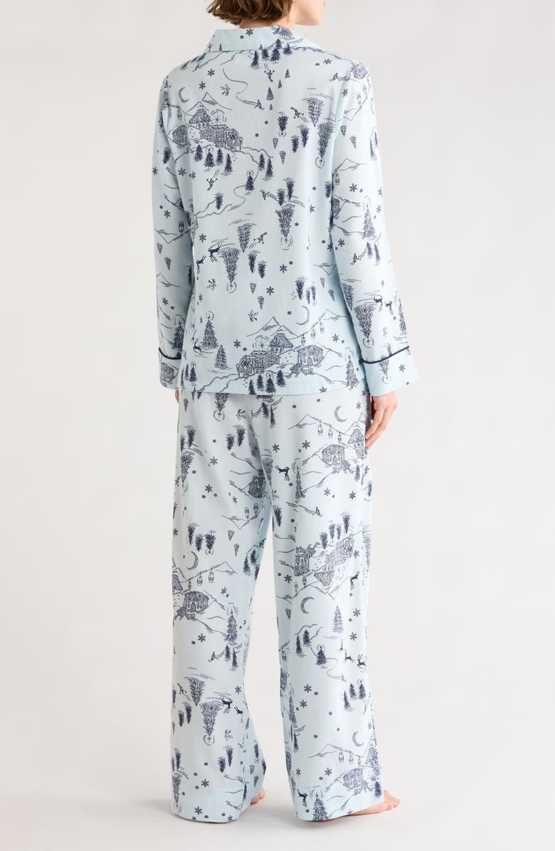NORDSTROM RACK Dreamy Tree Print Flannel Long Sleeve Pajamas, Alternate, color, Blue- Navy Chateau Toile